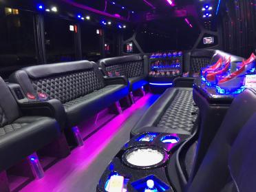 Cedar Park 15 Passenger Party Bus Interior