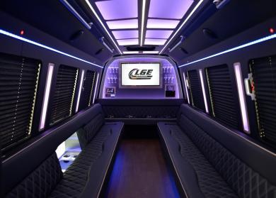 Flower Mound 18 Passenger Limo Bus Interior