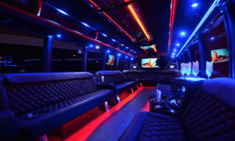 Baytown 30 Passenger Party Bus Black Interior