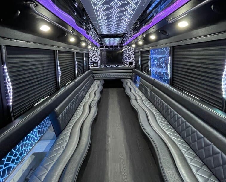 Cedar Park 30 Passenger Party Bus White Interior