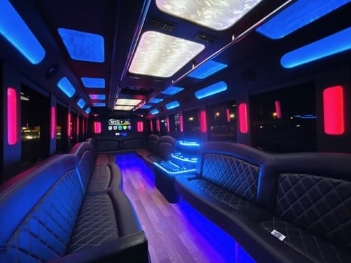 Cedar Park 35 Passenger Party Bus Interior