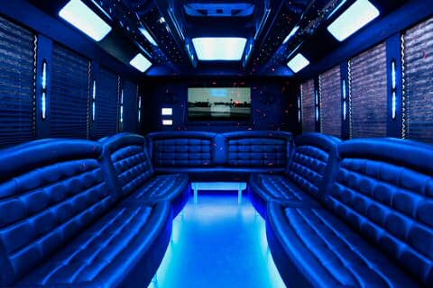 Cedar Park 36 Passenger Party Bus Interior